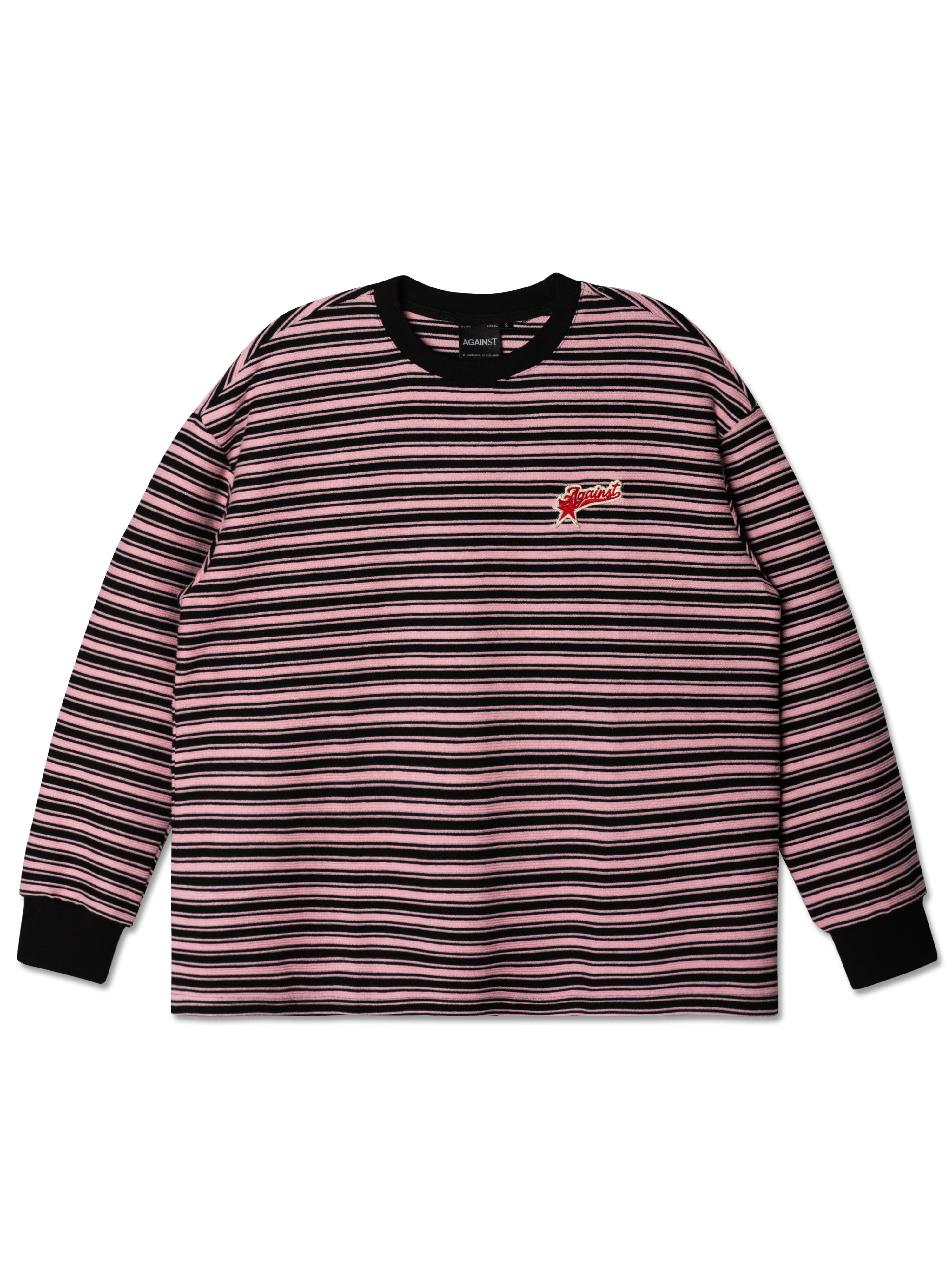 トップス 5age Full-Graphic Star Striped L/S Tee STRIPE STAR LOUNGE TEE PINK – AGAINST LAB.