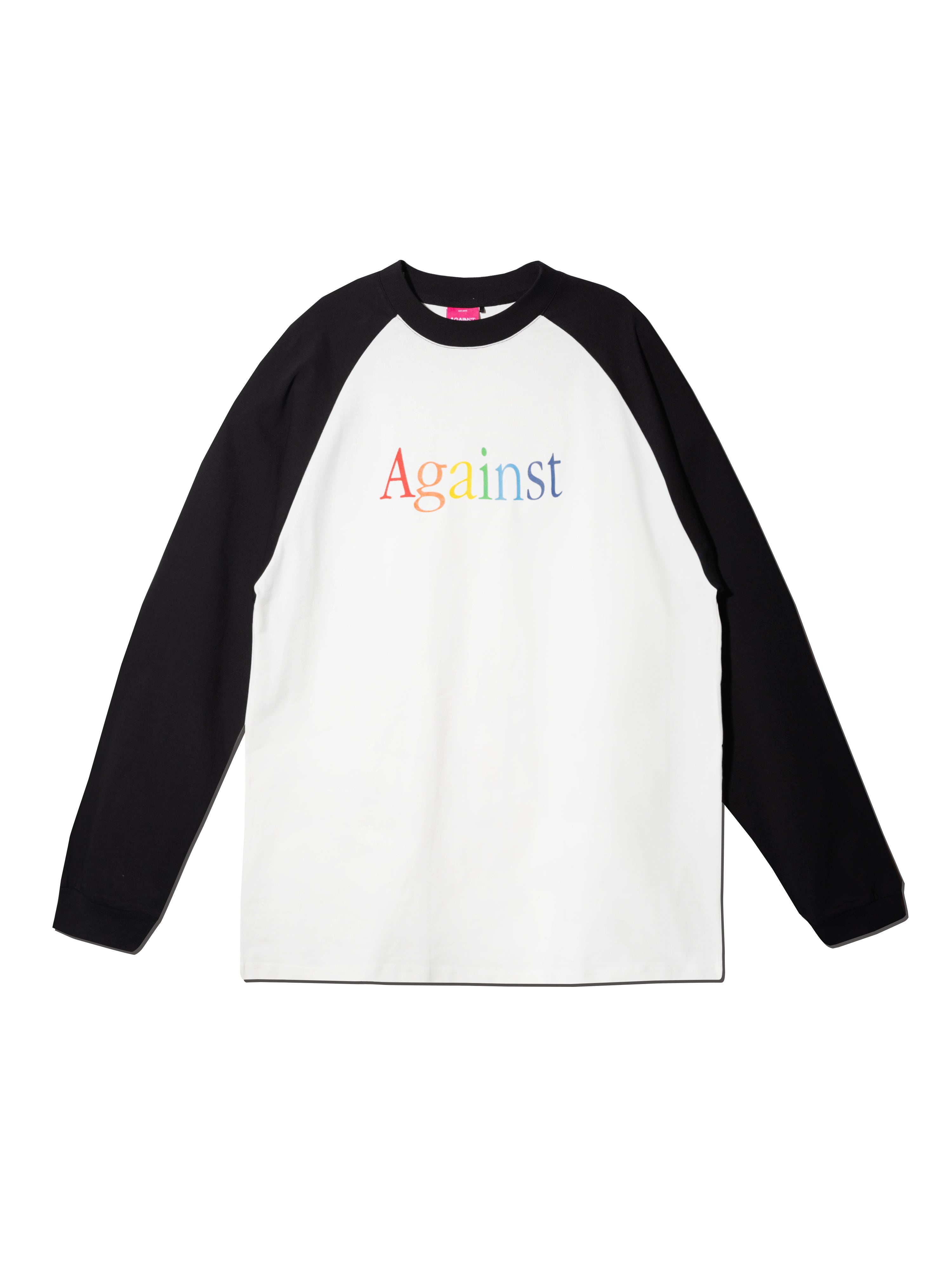 SPELLOUT RAGLAN L/S TEE WHITE – AGAINST LAB.