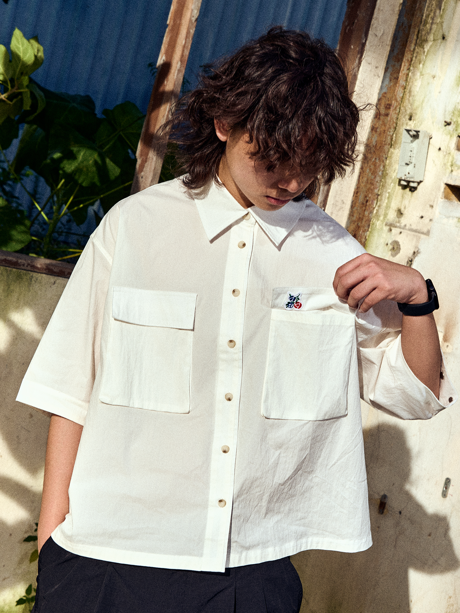 abp. BIG BRO S/S SHIRT NYLON WHITE