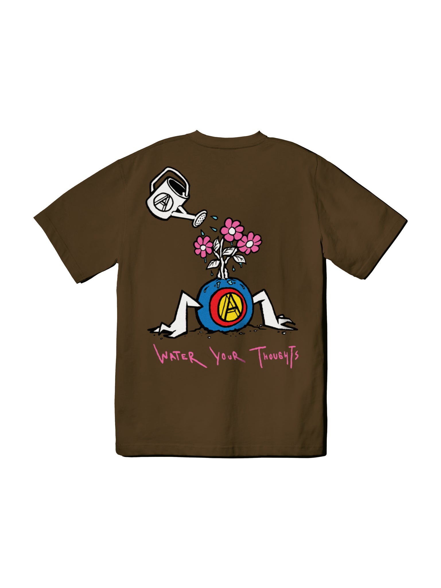 WATER YOUR THOUGHTS TEE BROWN