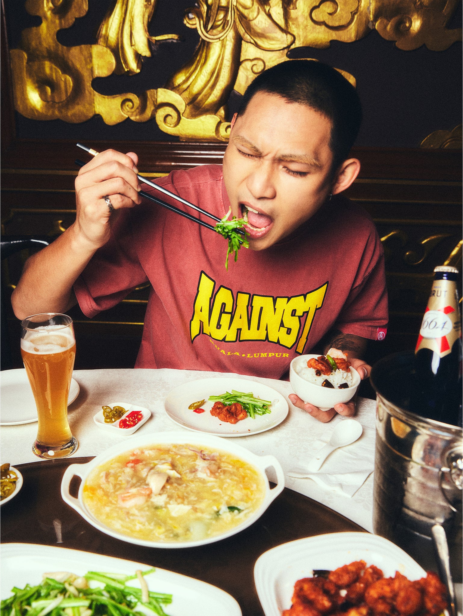 VARSITY WASHED TEE MAROON