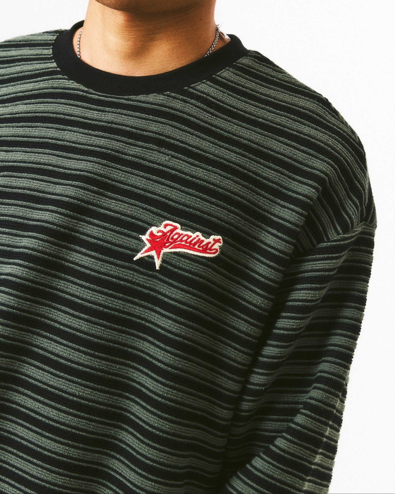 STRIPE STAR LOUNGE TEE GREEN – AGAINST LAB.