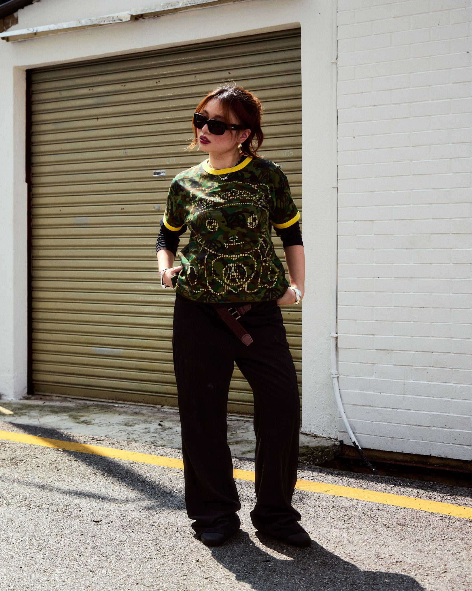 TELETEXT KAOMOJI CAMO RINGER TEE