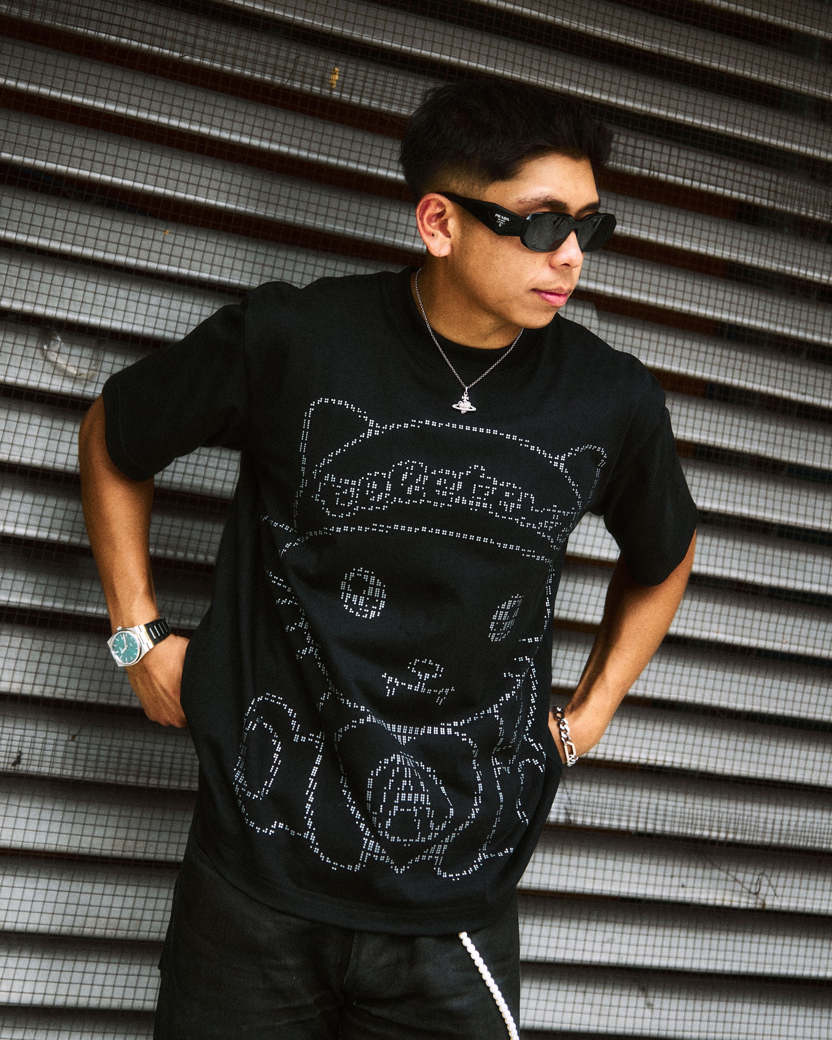 TELETEXT KAOMOJI TEE BLACK